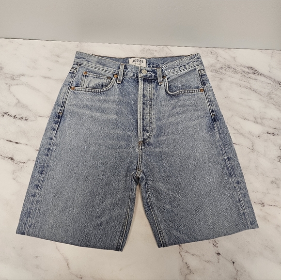 AGOLDE High Rise Straight Leg 100% Cotton Light Blue Jeans 28 Preowned - Picture 5 of 10